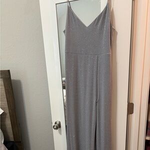 Sparkly Silver formal w/spaghetti straps